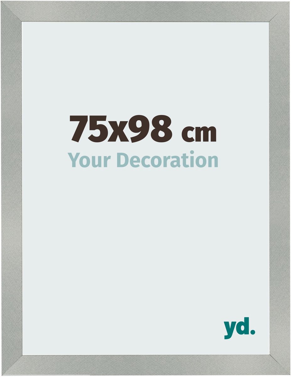 Your Decoration - Fotolijst 75x98 cm - MDF - Aluminium Geborsteld - Bologna