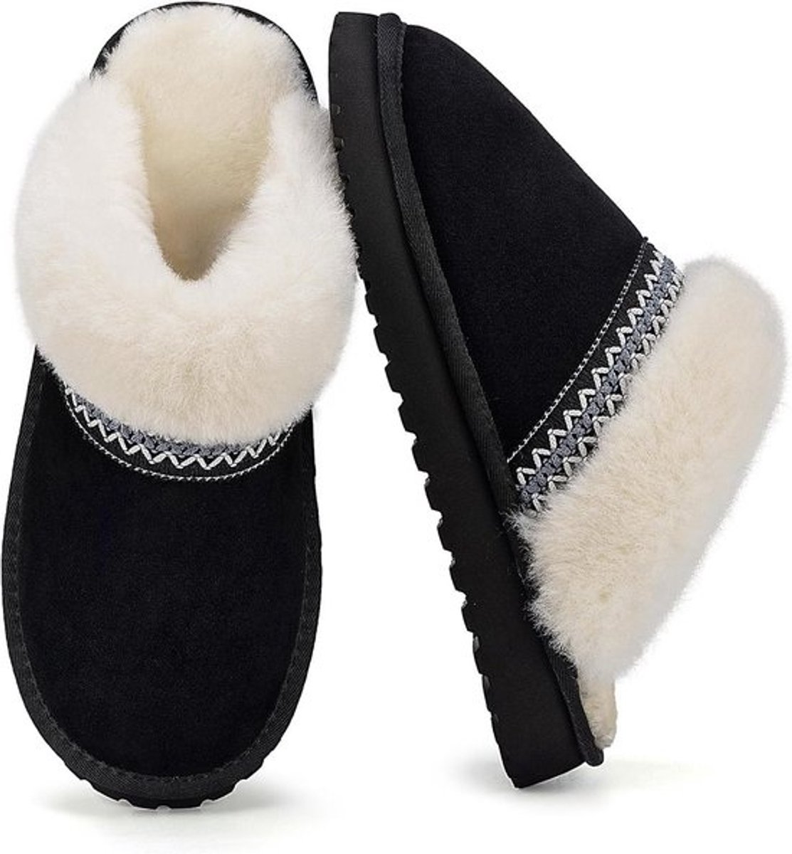 Warme gevoerde klompen en pantoffels voor dames en heren, pluche winter Binnen- en buitenschoenen