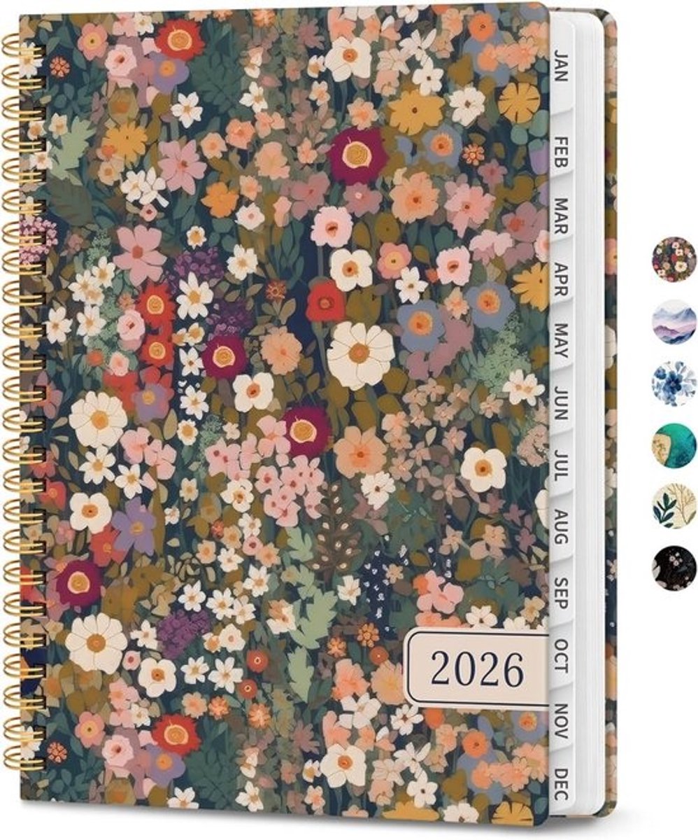 2026 week- en maandplanner - hardcover kalender met lipjes