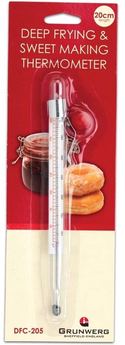 Roestvrijstalen Thermometer voor Frituren en Zoetigheden - 20 cm