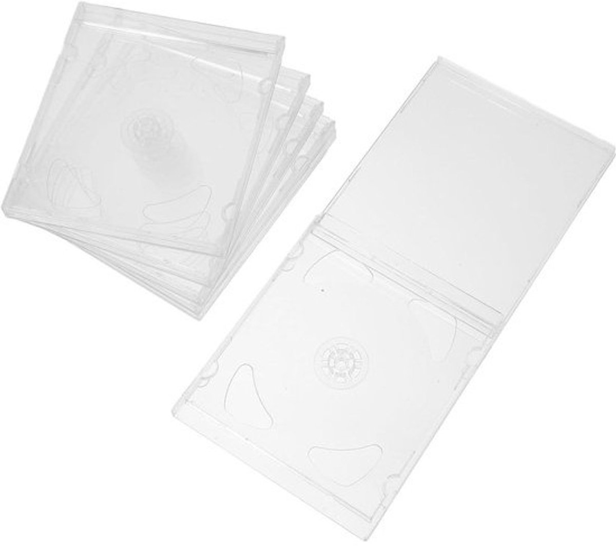 Cd Dvd Hoesjes - Opbergdoosjes Beschermhoesjes - Schijven Opslaan - Stapelbaar Ontwerp - 6 Stuks - Transparant