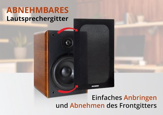 Boekenplankluidsprekers - Compacte boxen - Muziek luisteren - 2-wegsysteem - 65 inch woofer - Bruine houtlook — afbeelding 3