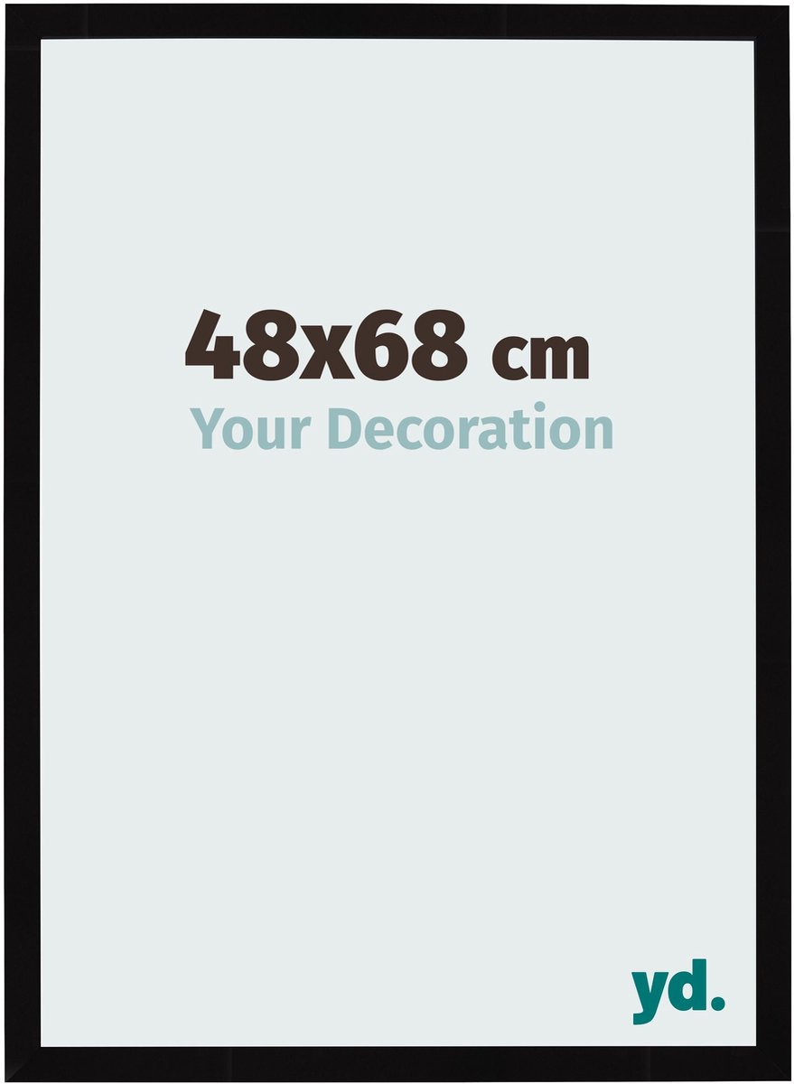 Your Decoration - Fotolijst 48x68 cm - MDF - Zwart Hoogglans - Bologna