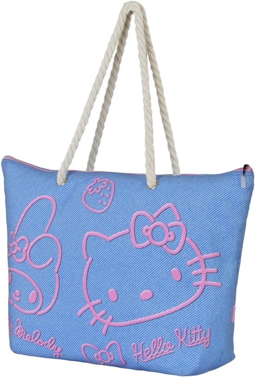Strandtas met Hello Kitty Print - Ruime Unisex Beach Bag met Ritssluiting