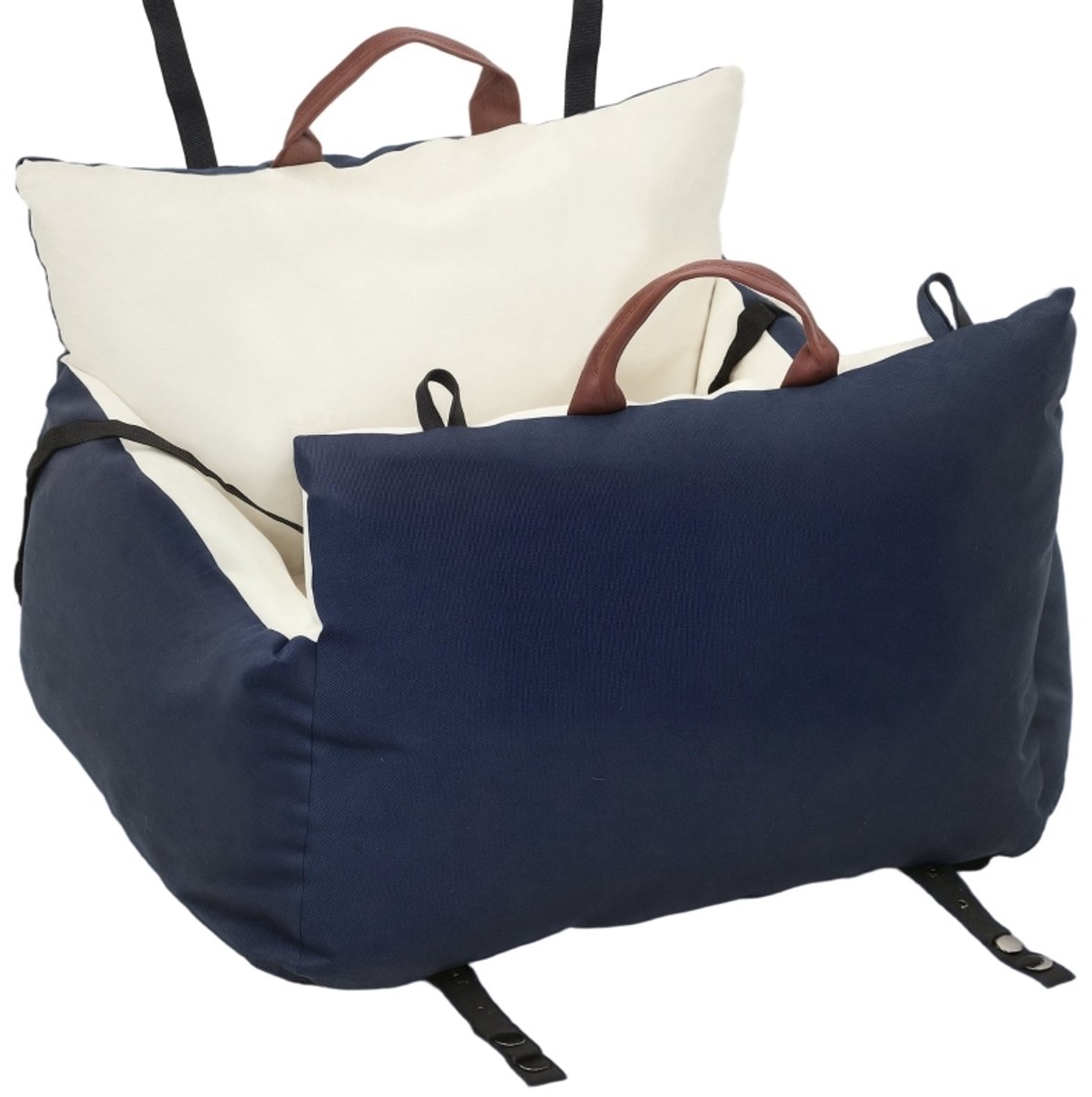 MODFU-Hondenautostoel-Navy Blue-Wasbare Hoes-2 Bevestigingsriemen
