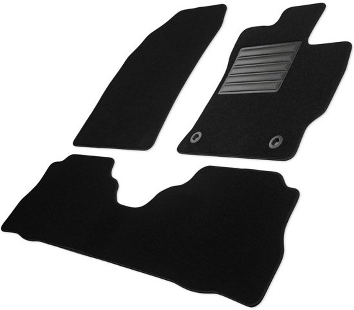 Vloermatten Set - Automatten Velours - Auto Interieur Beschermen - Voertuigspecifieke Pasvorm - 3-delig - Zwart