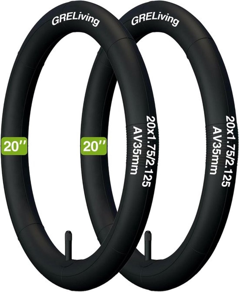 Set van 2 Binnenbanden 20 x 1,75 / 2,125 voor Fiets en Kinderfiets