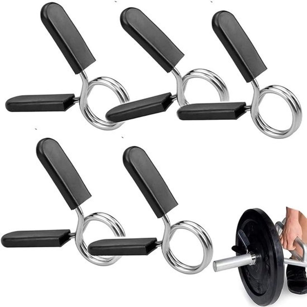 Veerklemmen voor halterstangen - 5 stuks - 3 cm - voor fitness en krachttraining