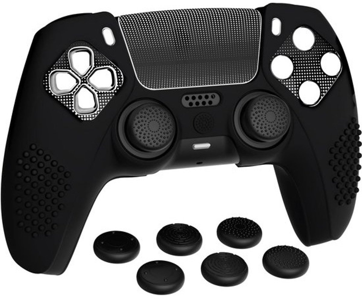 Siliconen Controller Hoes voor PS5 - Anti-slip & Schokbestendig met Duimgrepen en Stickers