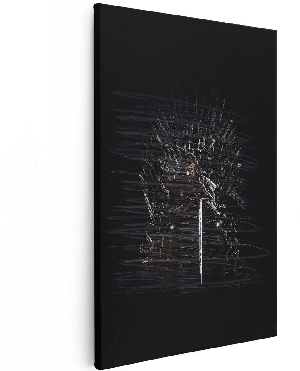 Artaza Canvas Schilderij Ijzeren Troon - 120x180 cm - Groot - Wanddecoratie Game Of Thrones - Muurdecoratie Abstract - Decoratie Fantasy Zwaard
