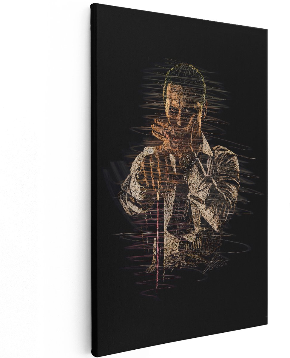 Artaza Canvas Schilderij Scarface - 120x180 cm - Groot - Wanddecoratie Abstract - Muurdecoratie Portret - Decoratie Woonkamer - Schilderijen Op Canvas