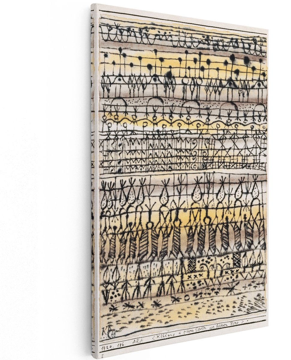 Artaza Canvas Schilderij Abstract Paul Klee - 120x180 cm - Groot - Wanddecoratie Modern - Muurdecoratie Abstract - Decoratie Geometrisch - Kamer Accessoires