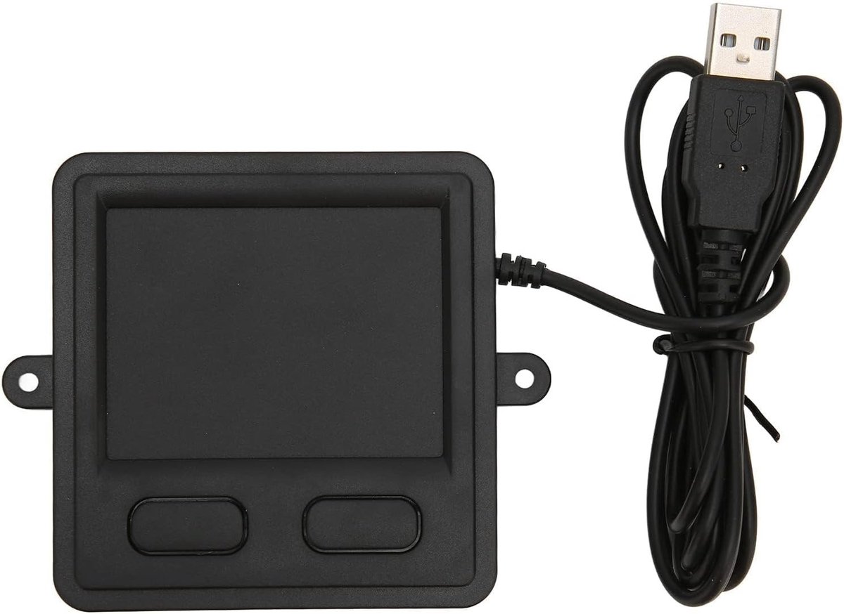 Draadloos Touchpad voor Computer en Laptop, Compact Trackpad met 2 Knoppen en USB Aansluiting, Zwart
