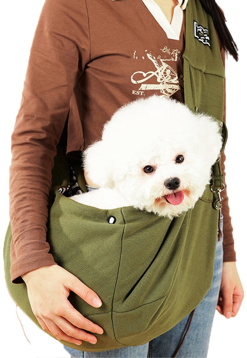 casalora - Honden Draagtas - Kleine Dieren - Honden Draagzak - Puppy Schoudertas - Hondendraagtas - Dierendraagtas - Reistas Kat - Huisdieren Reistas - Hondentas tot 15 kg - Geschikt voor Reizen of Spelen - Groen