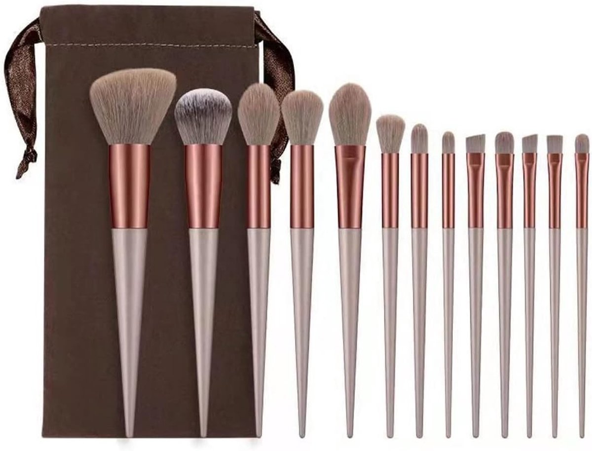 Professionele Make-upkwasten Set van 13 Stuks - Synthetic Brushes voor Poeder, Oogschaduw en Blush