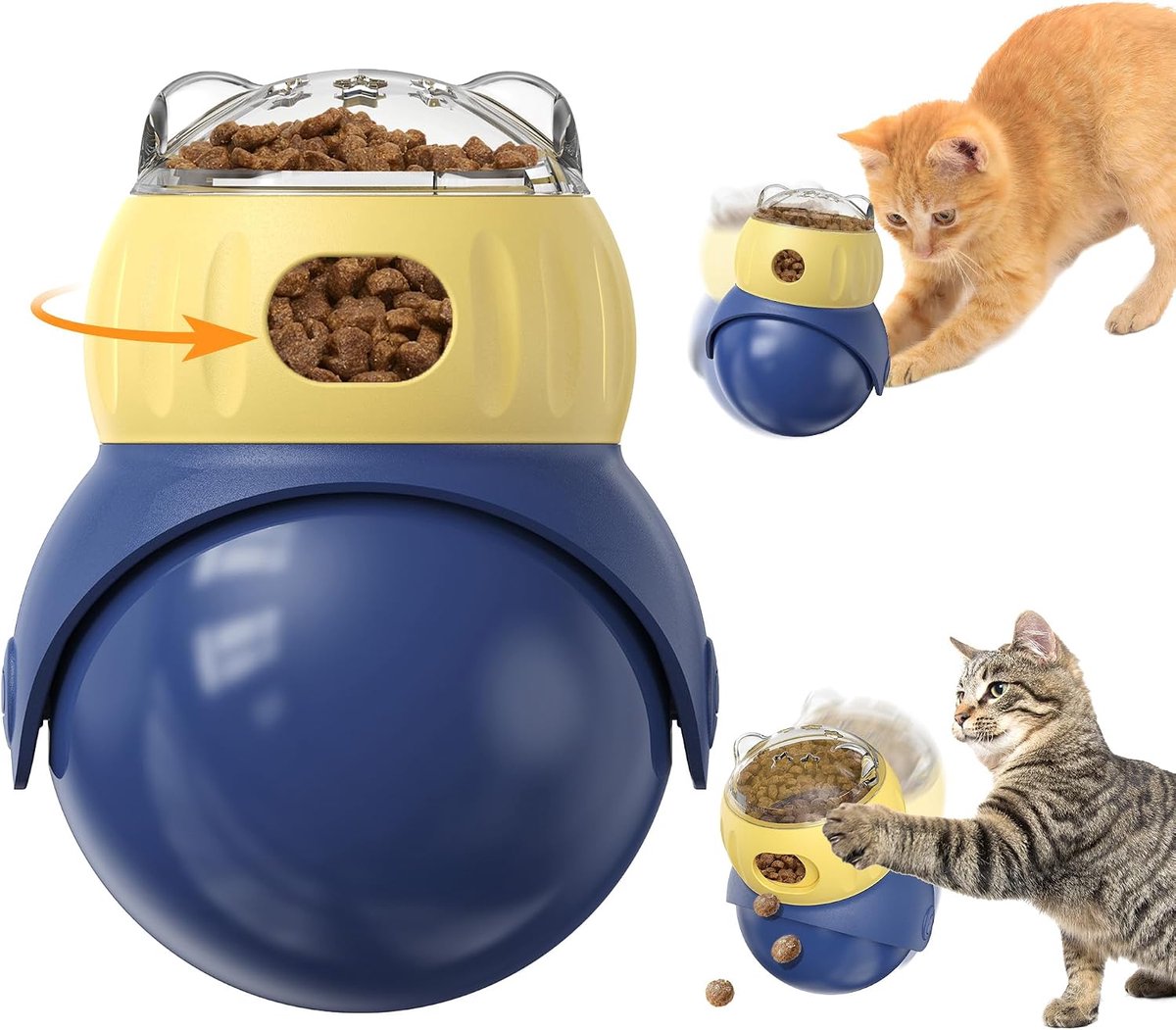 Bobypet - Kattenspeelgoed - Interactief voerspeelgoed - Langzaam Eten - veilig met IQ-training voor mentale stimulatie en tegengaan van verveling - Blauw