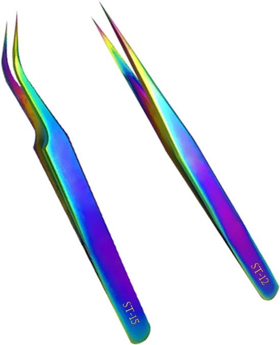 Pincet Set RVS Precisie Gebogen Tip Antistatisch voor Diamond Painting en Fijne Ambachten