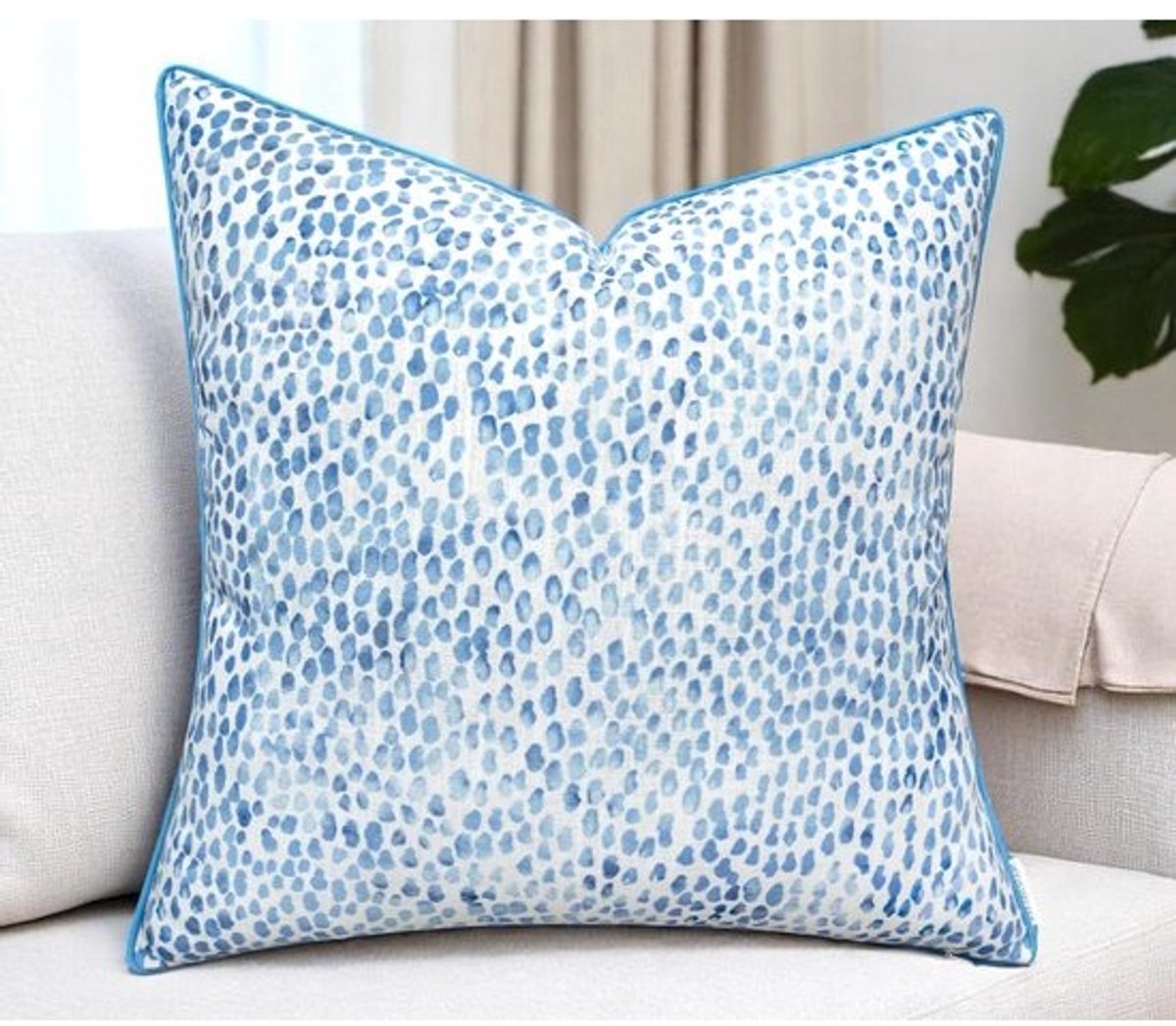 Kussenhoes Vierkant - Decoratieve Kussenhoes - Woonkamer Decoratie - Zelfverborgen Rits - 50x50 cm - Blauw