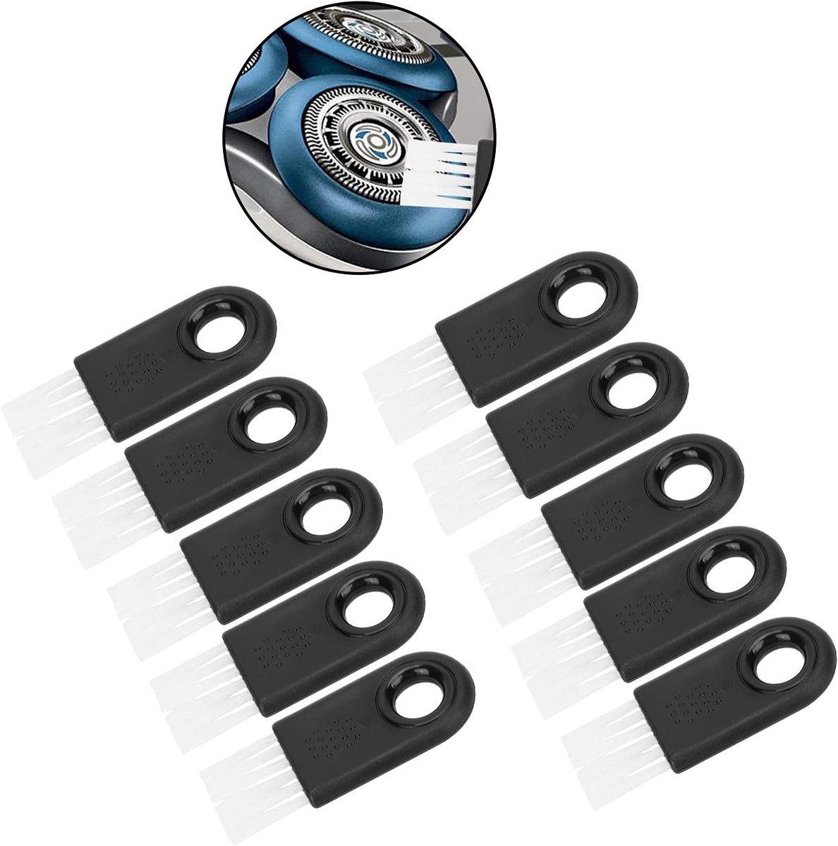 Set van 10 Stuks Schoonmaakborstels voor Elektrische Scheerapparaten - Accessoires voor Onderhoud en Reiniging van Scheermessen