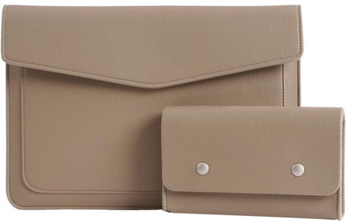 Laptoptas - Beschermhoes - Zakelijk en Reizen - Inclusief Organizer Pouch - Geschikt voor 15.3 inch - Bruin