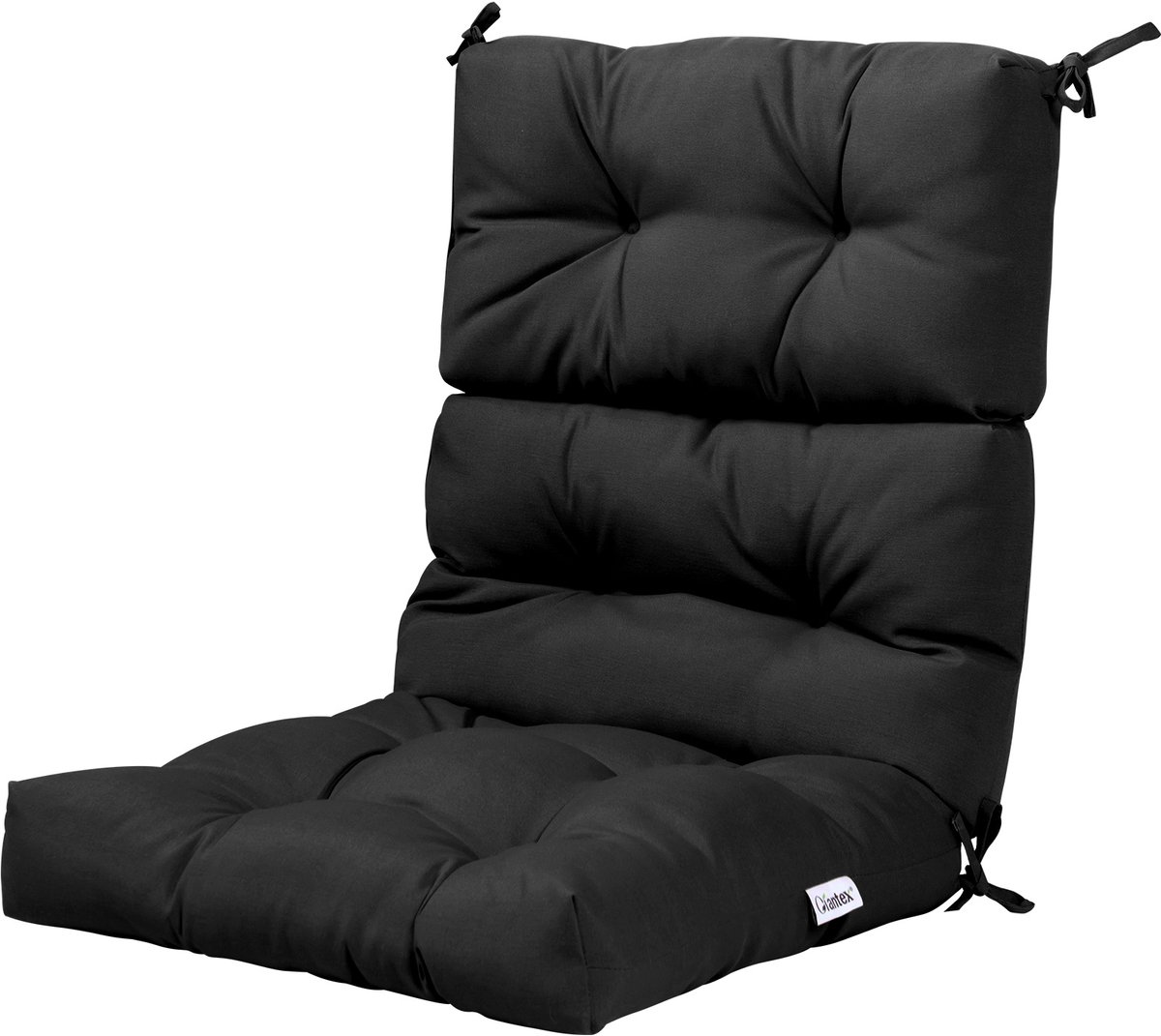SureDeal® - Fauteuil - Stucks Kussen - Hoge Rugleuning Zitkussen - Terrasstoel Antislip Touwriemen - 56,5x51,5x64,5 cm - Bruin