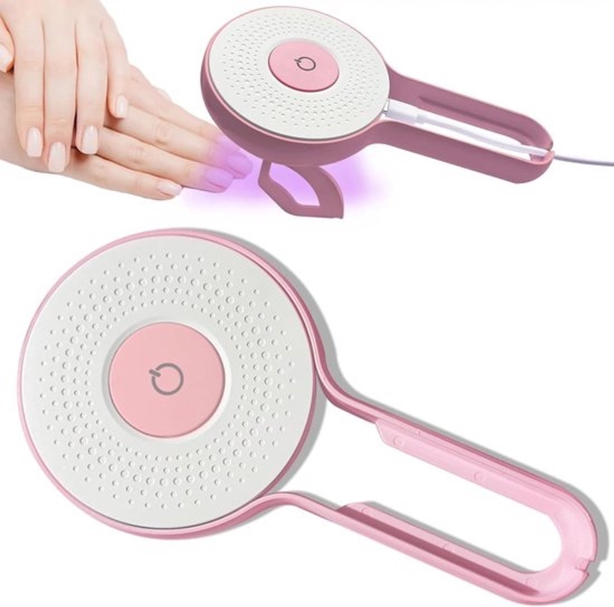 Nagellamp - Gel Lamp - Gelnagels Uitharden - Draagbaar Design - 16 cm - Roze