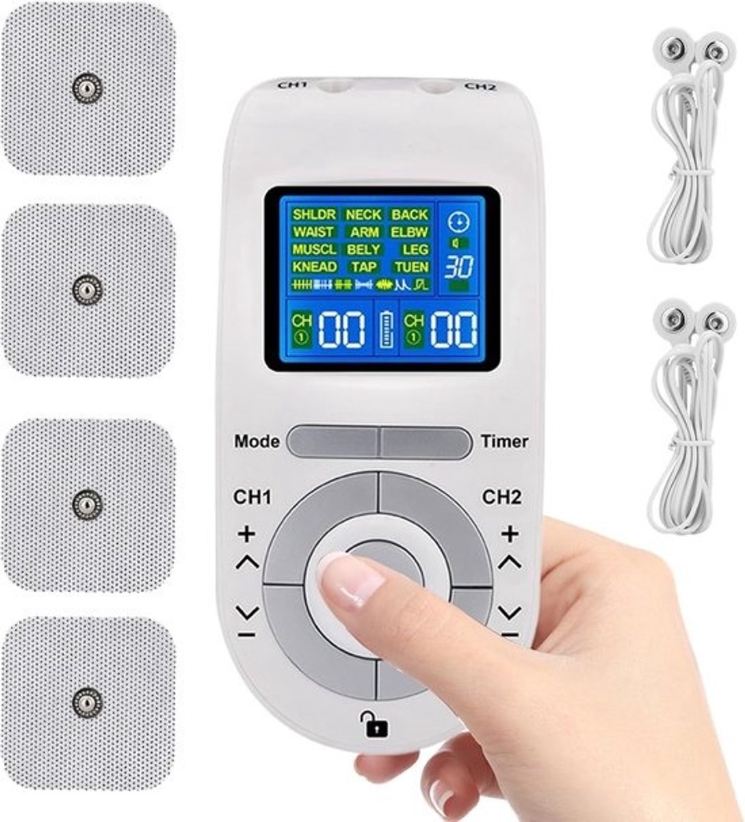 Rugmassager - Nek apparaat - Spierontspanning - Laagfrequente puls - 16 x 136 x 4 cm - Wit