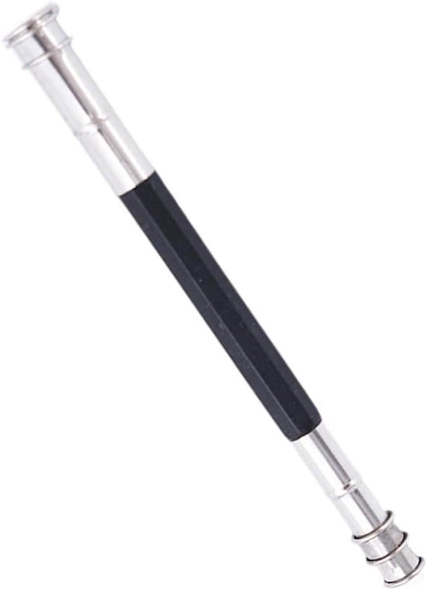 Potloodverlenger Dubbel - Penhouder Extender - Creatief Tekenen - Verstelbaar Metalen Handvat - 13 cm - Zilver Zwart