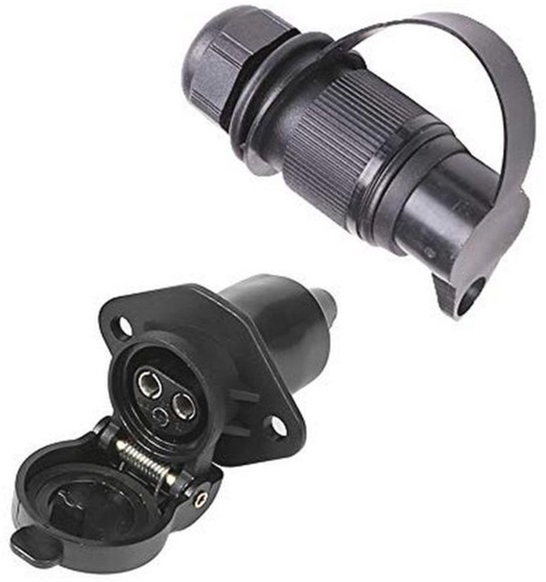 3-polige Stekker en Stopcontact 12V voor Aanhangers en Campers