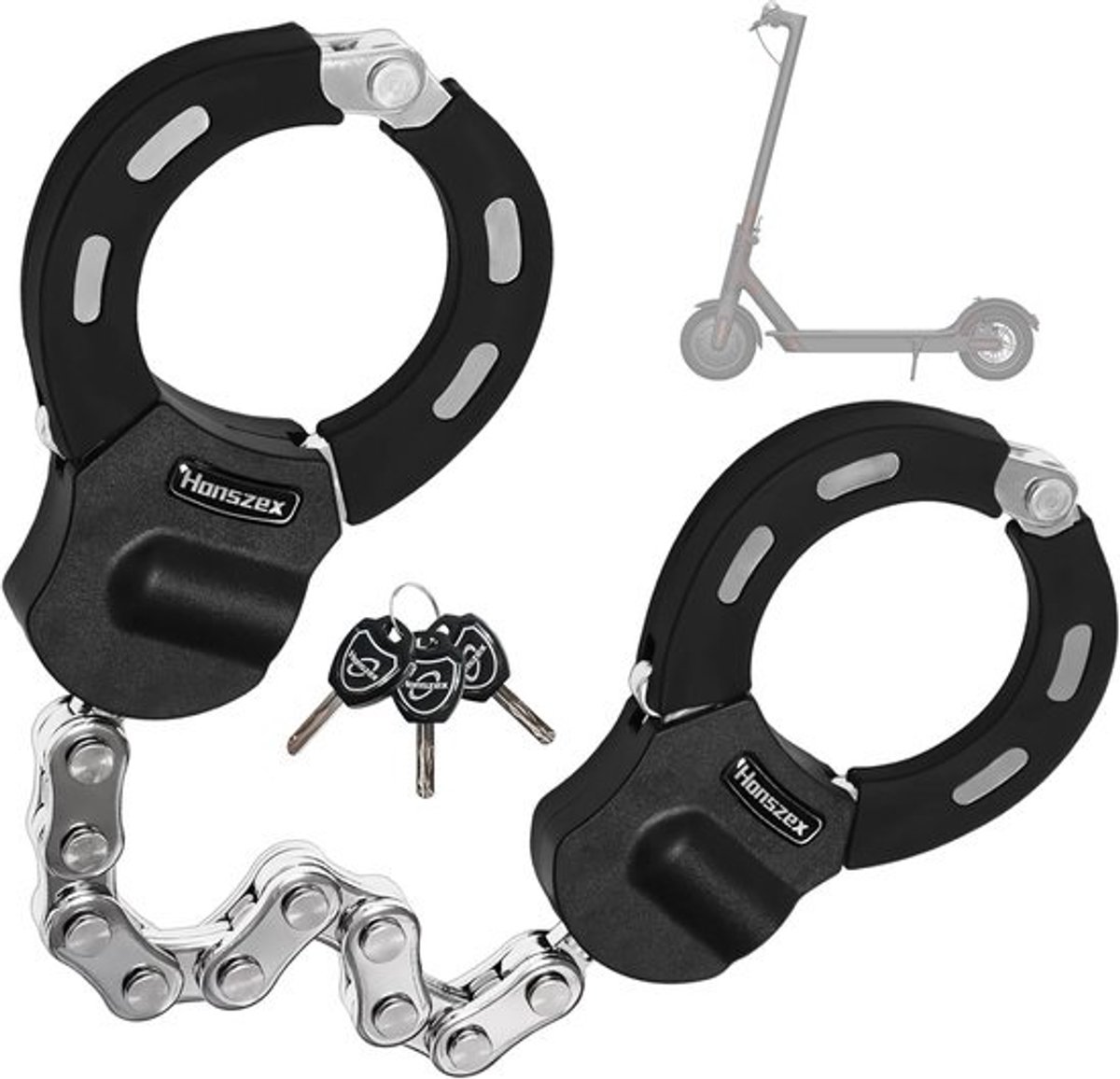 SnelShoppen - E-Scooter Lock Handcuffing 23.62 Inch - Hoge Veiligheid E-Scooter Slot met Sleutel en Waterdichte EVA Tas - Geschikt voor Elektrische Fi