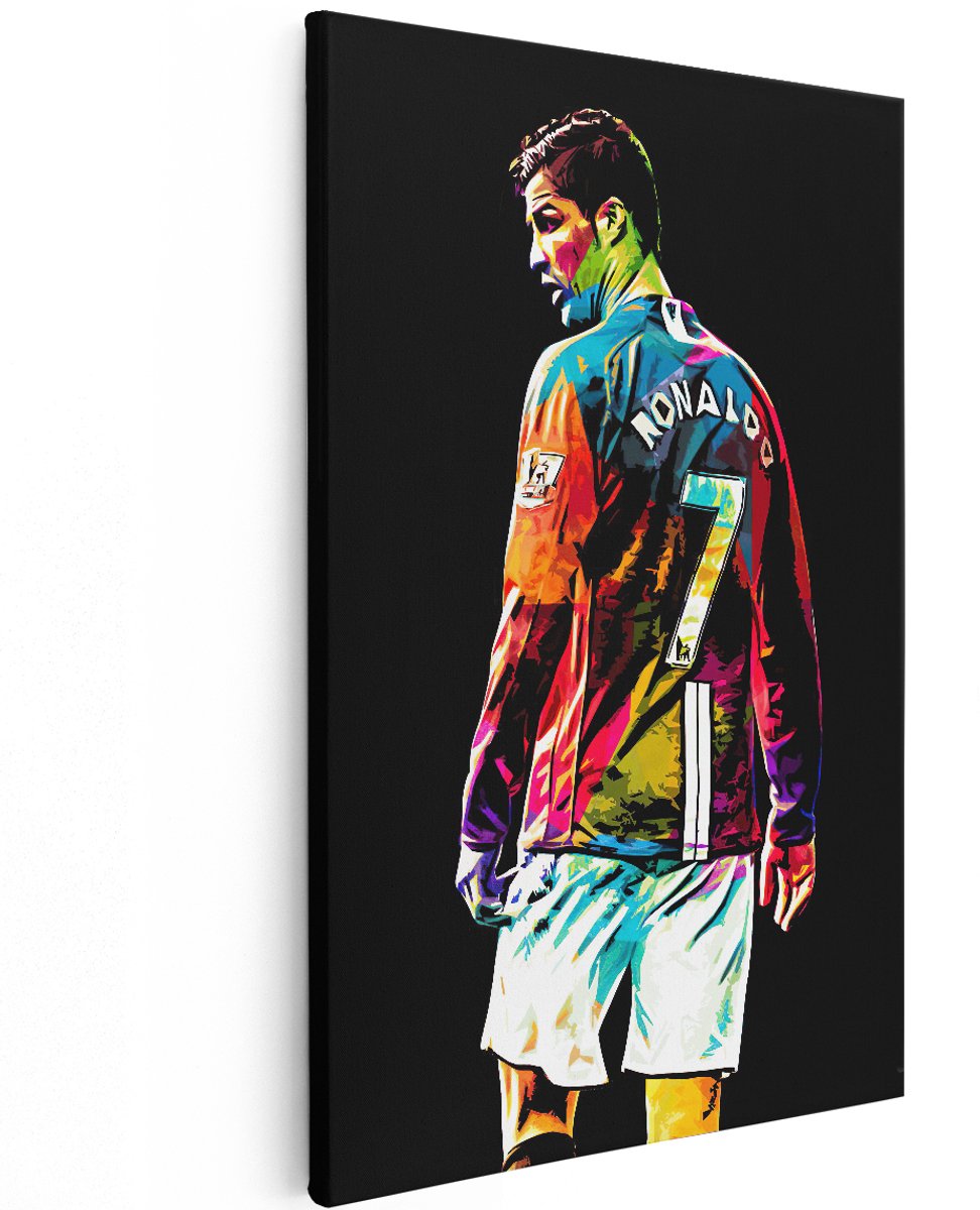 Artaza Canvas Schilderij Voetbalspeler Cristiano Ronaldo bij Manchester United - 120x180 cm - Groot - Muurdecoratie - Canvas Print