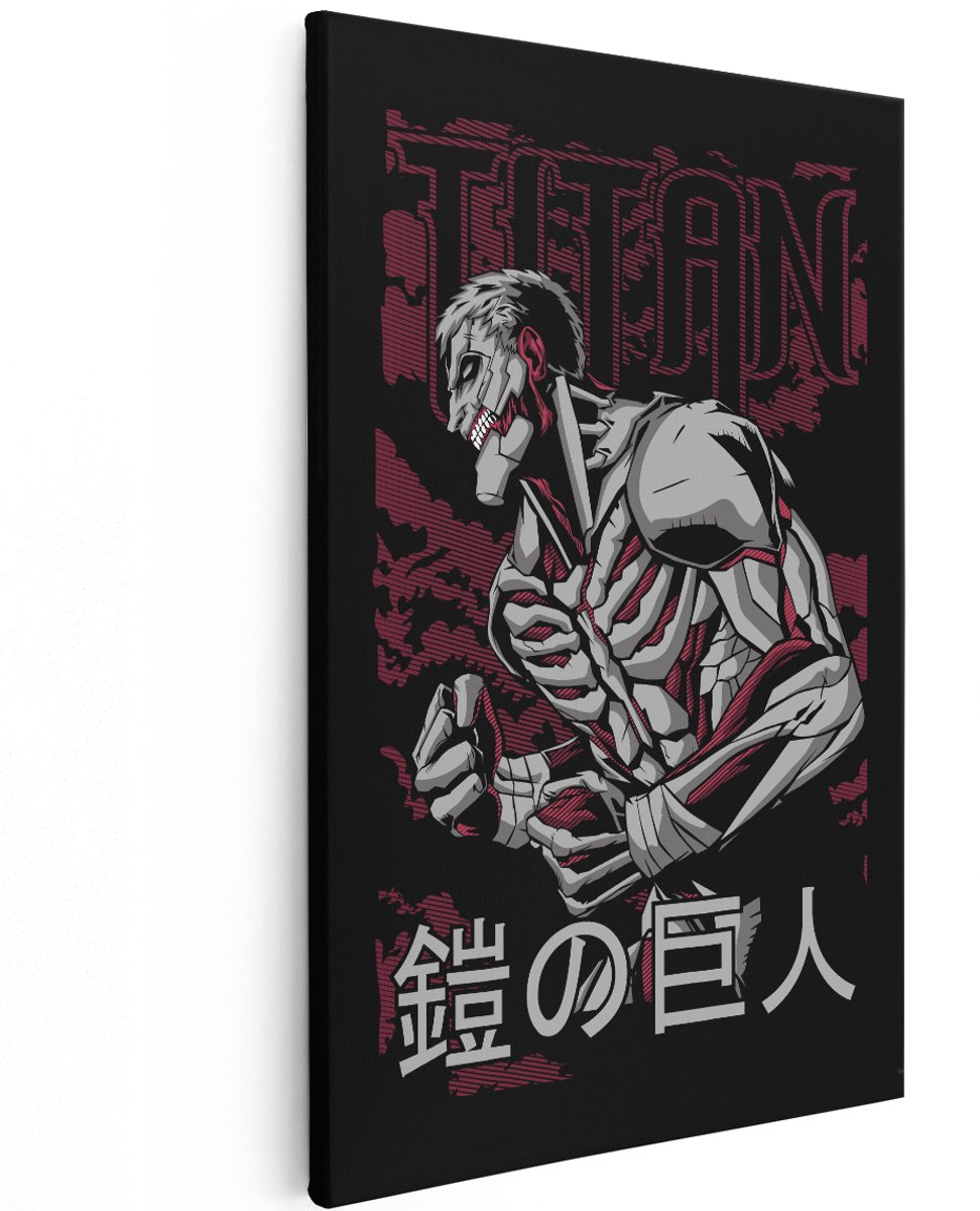 Artaza Canvas Schilderij Attack On Titan - 120x180 cm - Groot - Wanddecoratie Anime - Muurdecoratie Jongenskamer - Schilderijen Op Canvas Japan