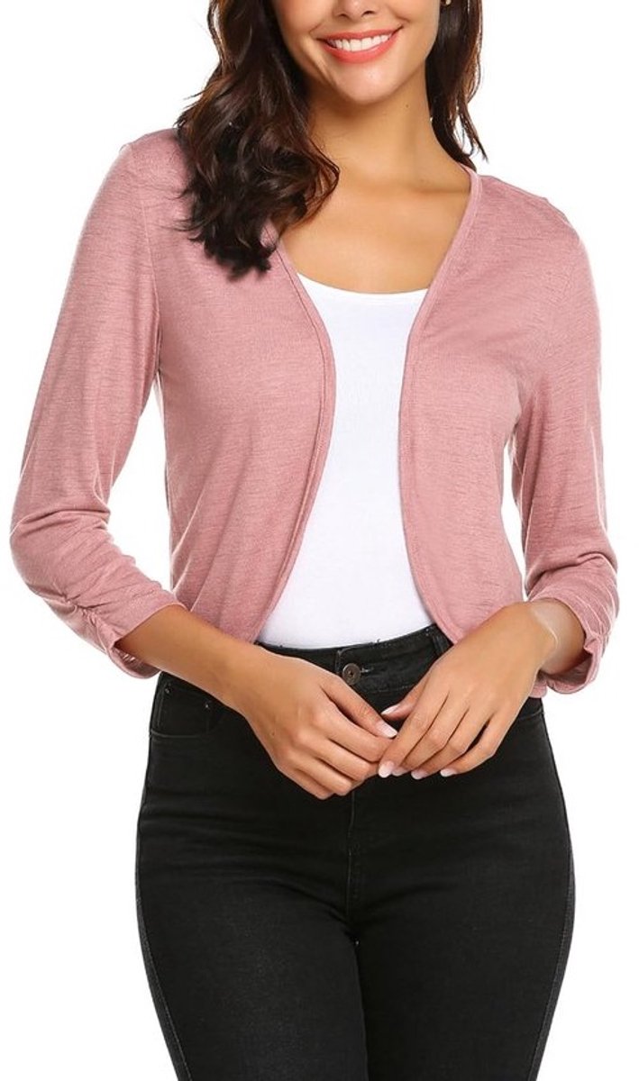 Gebreide Bolero Dames Kort met 3/4 Mouwen Casual Shrug Vest