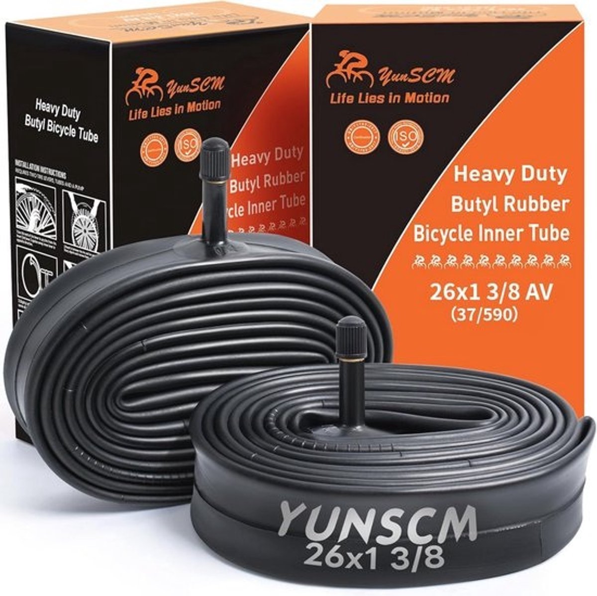 Fietsbanden 26x1 3/8 en 37-590 - Premium Butyl Rubber Binnenbanden met Schrader Ventiel
