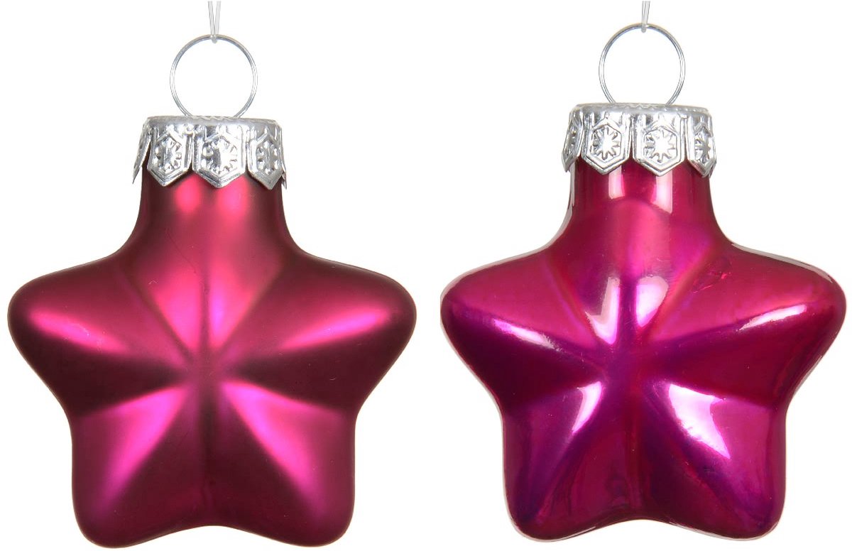 Kaemingk kersthanger ministerretjes festive pink Ø 4 cm glas 12-delig