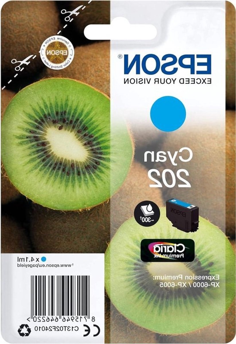 Ink Cartridge - Inktpatroon Cyan - Printen - Vervagingsbestendig - 300 Pagina's - Cyaan