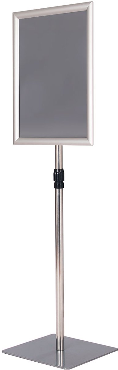 SureDeal® - Presenter - Verstelbare Sokkel Stoepbord - Poster - Zware Vierkante Metalen - 42x29,5 cm - Zilver