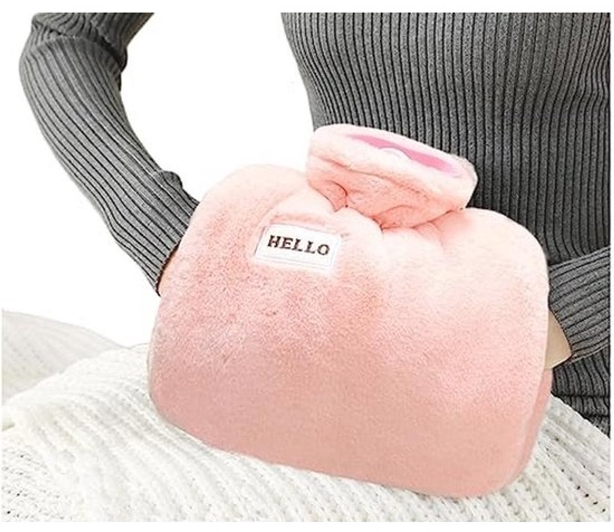 Warmwaterkruik met Fleece Hoes - 1,2 L Hand Warmer en Koud Therapie voor Pijnverlichting