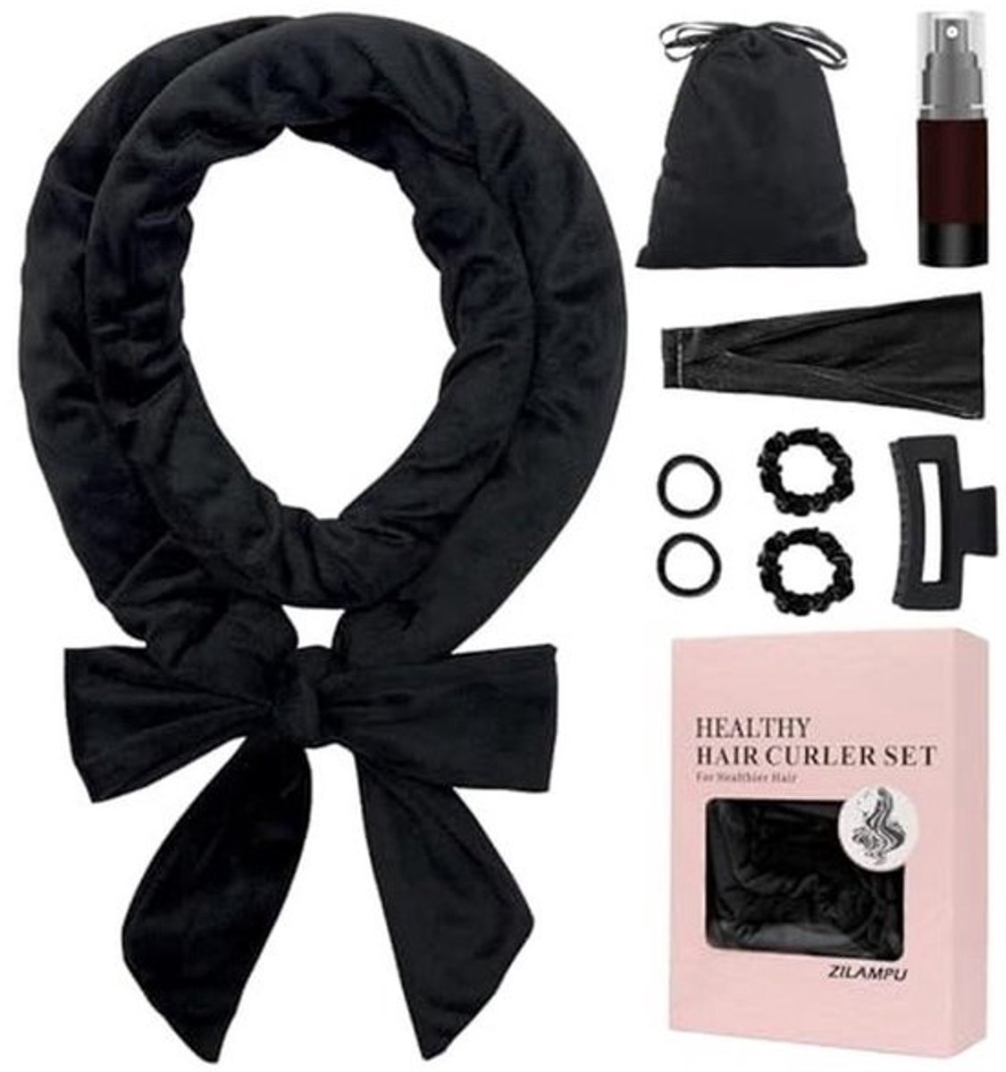 Hitteloze Hoofdband voor Krullen - 70 Inch Lange Velours Krultang voor Vrouwen en Meisjes
