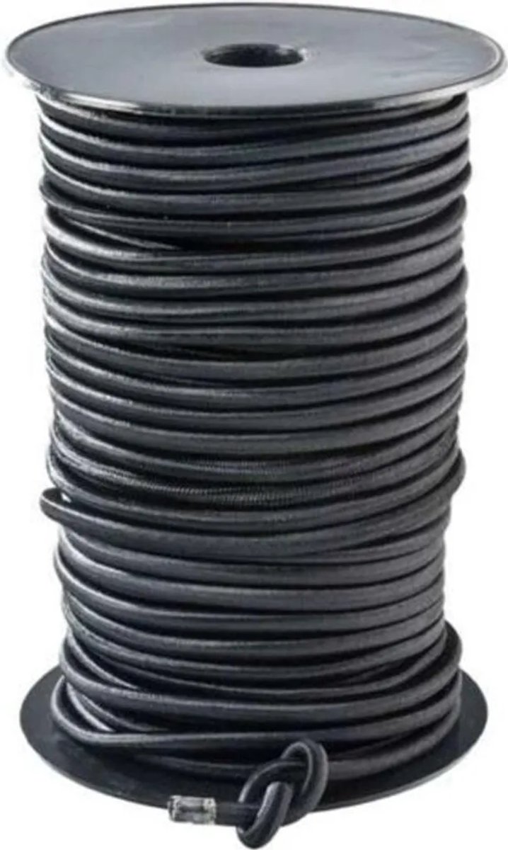 Zwart elastisch touw, 6 mm in diaGeschikt voor er, 20 Geschikt voor er lang.