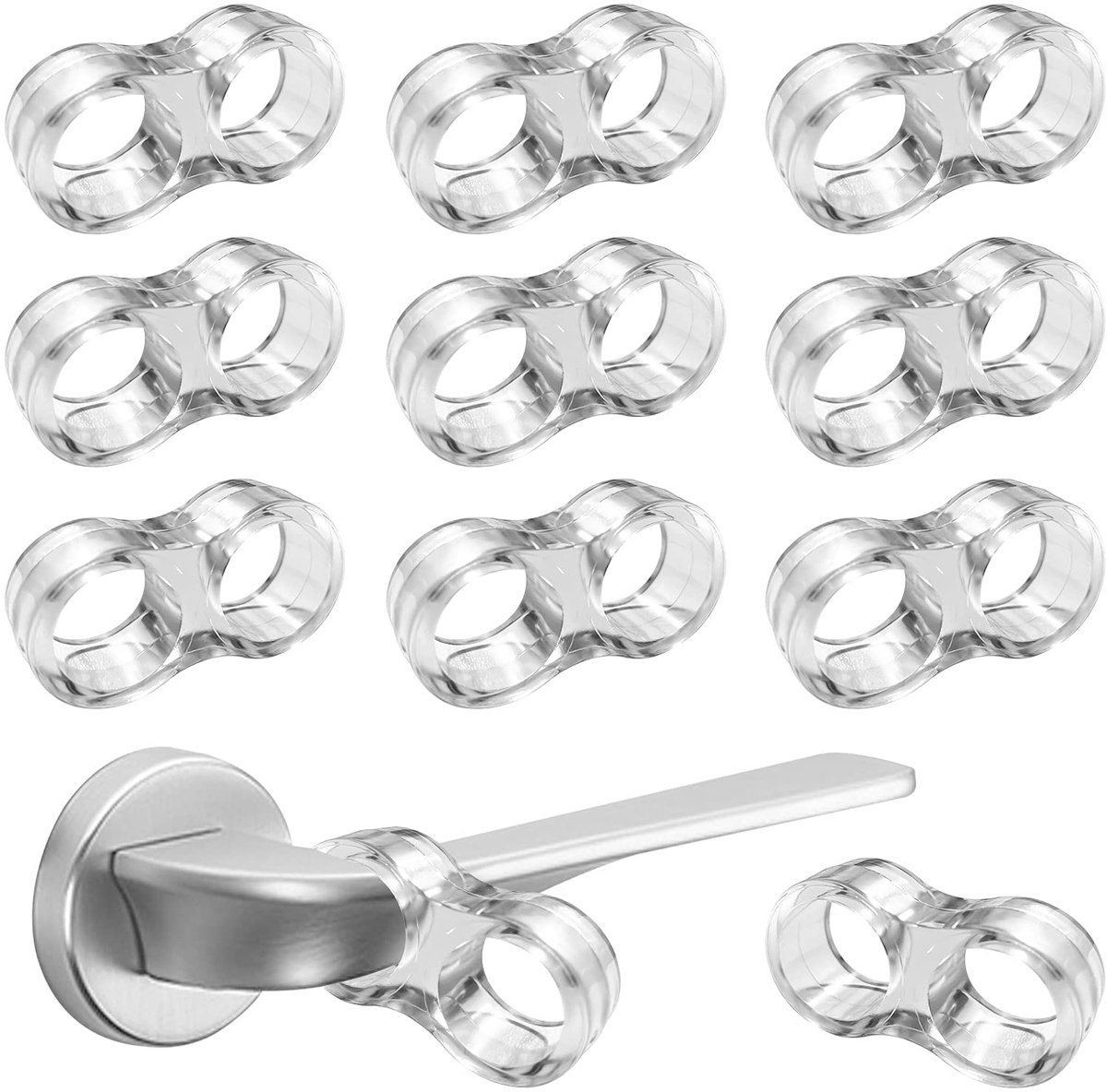 Deurstopper - Transparant 8-vormig - Wandbescherming voor Deurklinken - 10 stuks