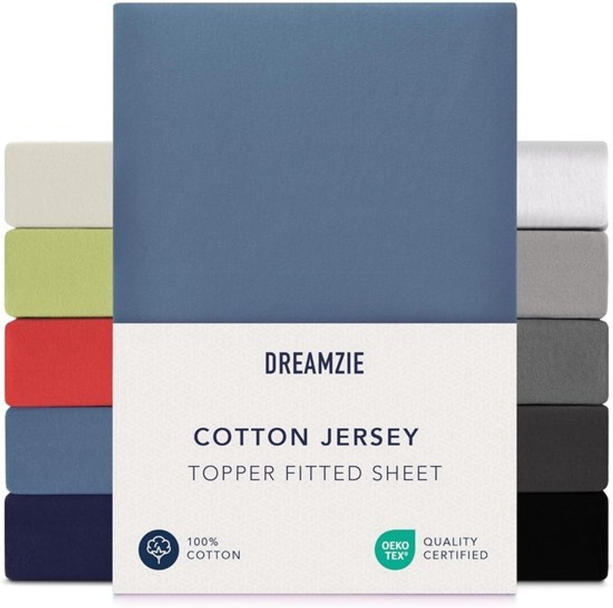 Jersey Molton Matrasbeschermer Hoeslaken Tijk Katoen 90x200 100x200 cm Blauw