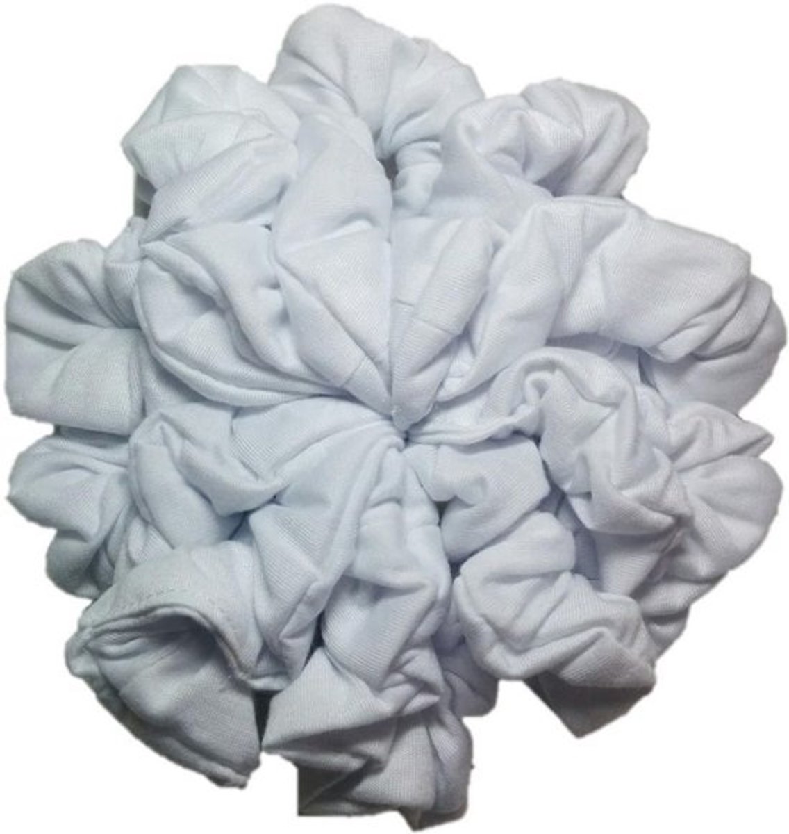 Set van 10 Scrunchies voor Haar - Zachte Katoen-Polymix Elastiekjes (Wit)