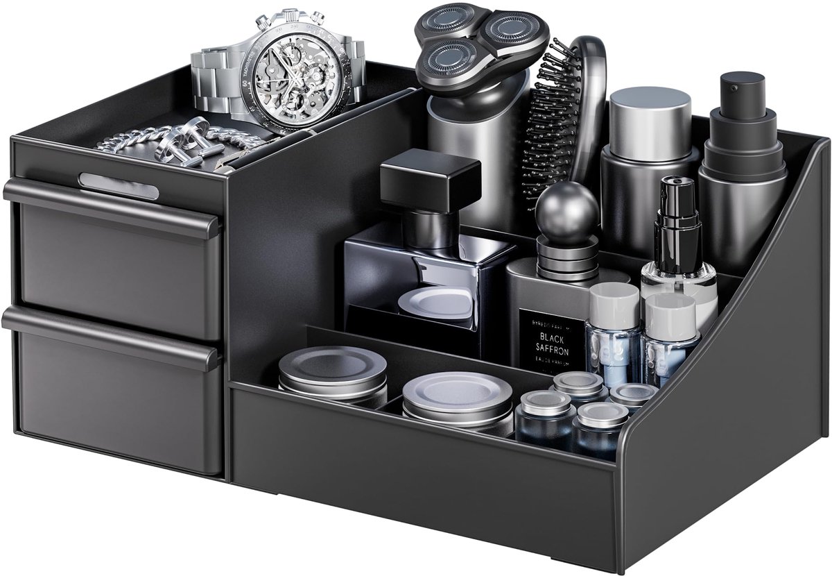 Cosmetica organizer - Met lades - Voor heren - Zwart