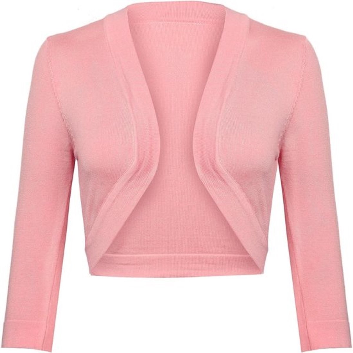 Korte Gebreide Bolero Cardigan voor Dames met 3/4 Mouwen en V-hals