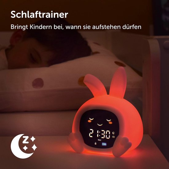 Slaaptrainer Kinderen - Nachtlamp Wekker - Gezonde Routines - Kleurgecodeerd Systeem - 14 x 8 x 11 cm - Meerdere Kleuren — afbeelding 4
