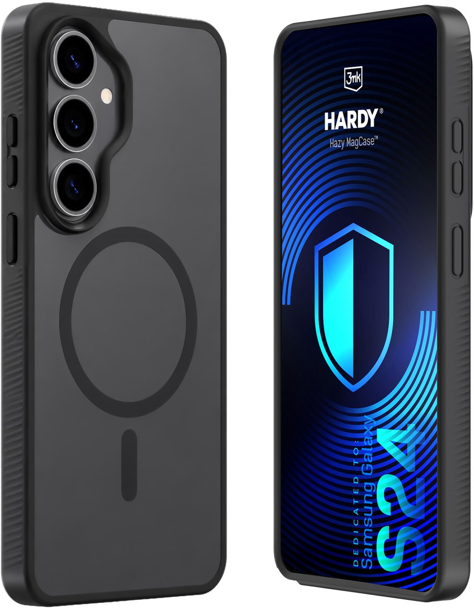 H Hardy Hazy MagCase - Geschikt voor Samsung Galaxy S24 - Zwart - MagSafe Compatibel - Shockproof - Mat