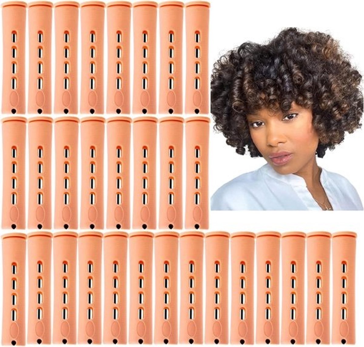 30 Stuks Grote Haarrollers voor Permanente Krullen, Zonder Hitte