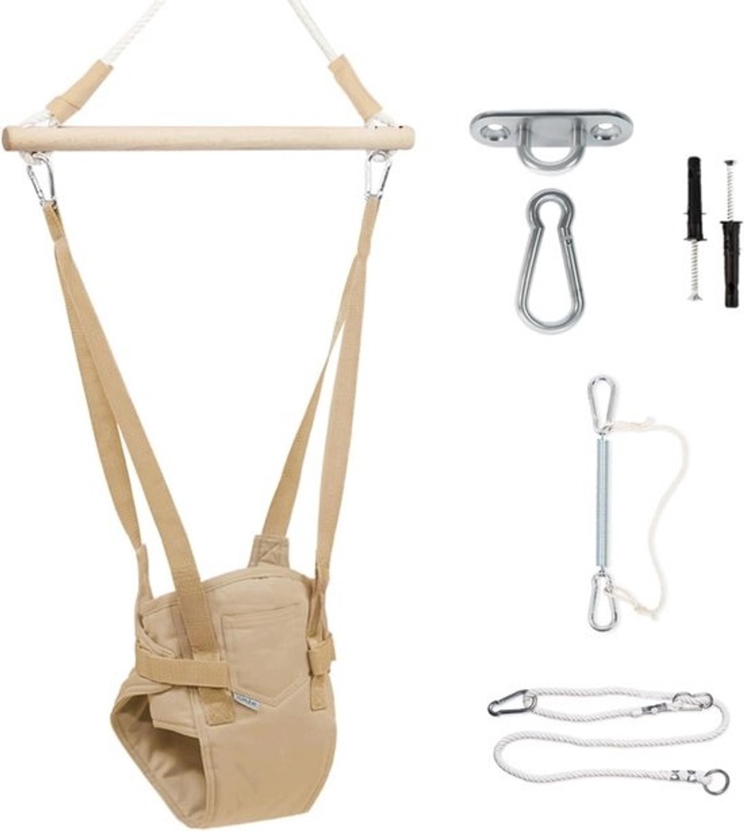 Houten Deurschommel voor Baby's vanaf 6 Maanden - Comfortabel en Modern
