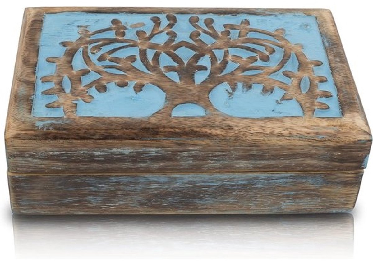 decoratieve houten juwelendoos levensboom snijwerk sieraden organisator aandenken doos schatkist snuisterijhouder horlogedoos opslag slotdoos